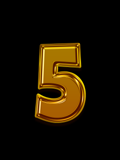 [x]Gold Number 5 13453437 PNG