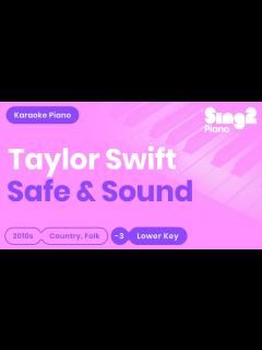 [x]Taylor Swift - Safe & Sound (Lower Key) Piano Karaoke - YouTube