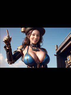 [x]【4K AI art Video & Photo 時をかけるAI女子】ビキニでスチームパンクの世界に行きAIが作ったヒップホップソング『歯車の ...