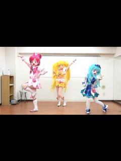 [x]魔法つかいプリキュア! ED 魔法アラ・ドーモ! FULL 踊ってみた キュアブロッサム キュアマリン キュアサンシャイン 自作着ぐるみ ...
